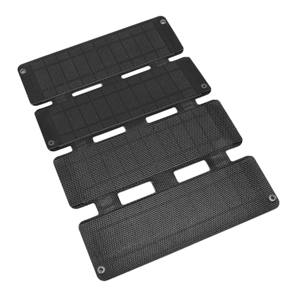 13W 5V ETFE Foldbar Solcellepanel Oplader Dobbelt USB Udgang Telefon Powerbank Solcelle Opladningspakke 4 Fold Sort