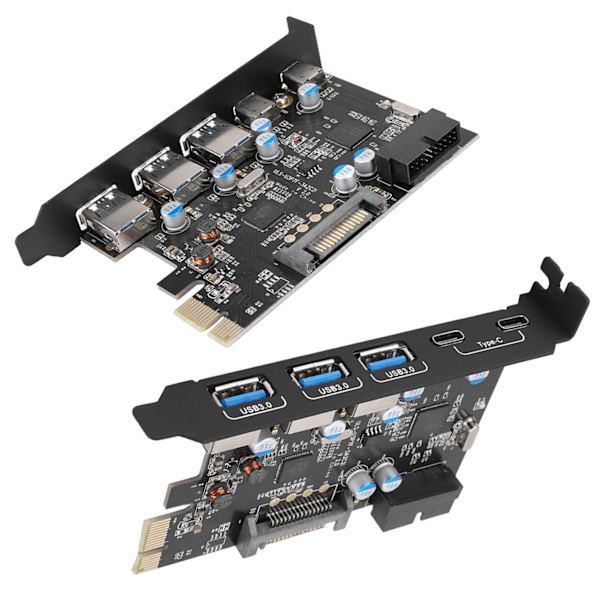 Monitoiminen PCB 5-porttinen TypeC-PCIe-laajennuskortti PCIe-sovitinkortti