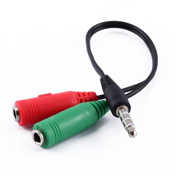 Kabel lydkonverteradapter 3,5 mm stereojack hodetelefonfordeler