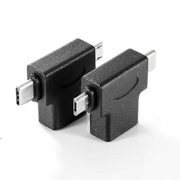 2-pakning OTG-konverter 2 i 1 USB 3.0 til Micro USB og USB C Hann til USB 3.0 Hunn til Micro USB Hann