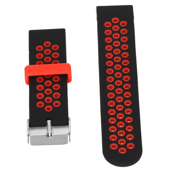 22mm Universal Silikone Sport Watch Rem til Huawei Watch 3 til Watch 2 til Watch GT Sort Rød