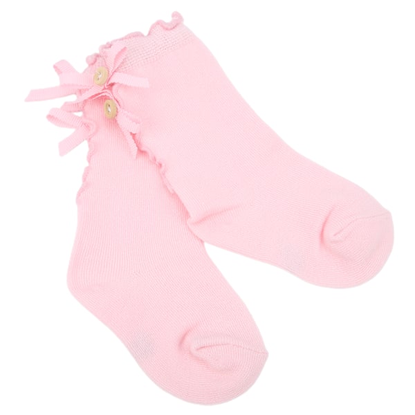 Baby Girls Princess Bowknot Bomullssockor Spädbarn Toddle Mjuka Sockor för 0-1 Års Barn Rosa