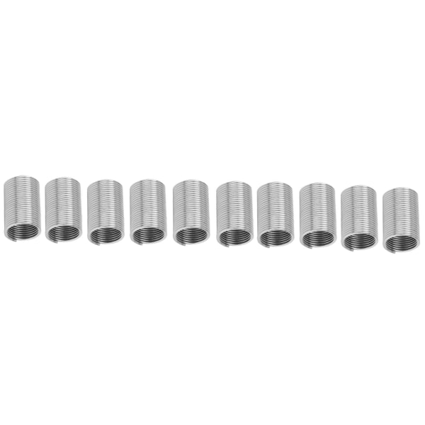 10 stk. gevindindsats i rustfrit stål, gevindbøsning, gevindreparationsbeslag M10x1x3D
