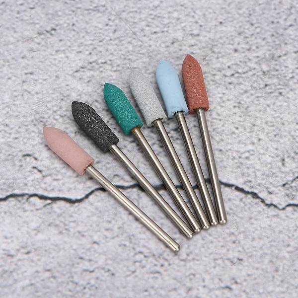 6 stk Nail Art Slipehode Fjerning av død hud Nagelbor Sliping Poleringshodesett#12