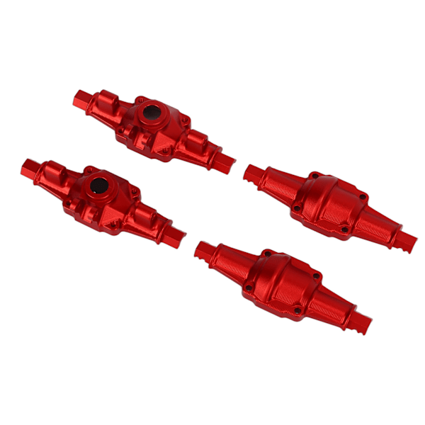 RC Front Rear Axle Housing Set Aluminiumlegering RC Axle Shell Upgrade Parts for FCX24 1/24 Crawler 6.2cm Rød