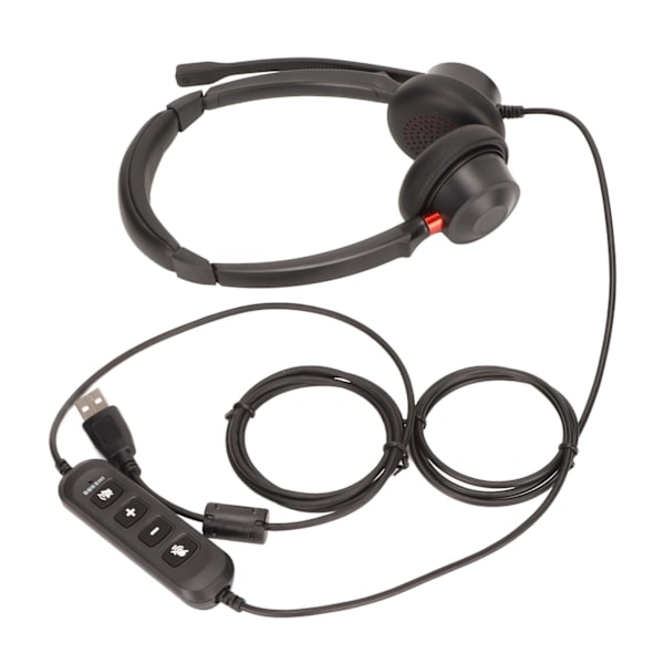 Kontorsheadset Dubbla Öron ENC Aktiv Brusreducering Volymjusterbar Mute-kontroll USB-kontakt Telefonheadset