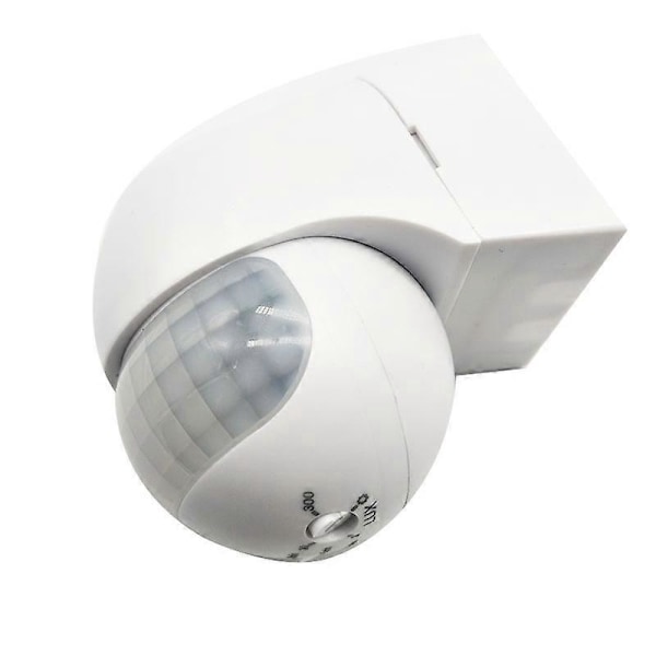 Sensor Utomhus IP44, Väggmonterad, Infraröd Rörelsesensor, LED-lämplig, Räckvidd max. 12m/180°, vridbar, max. 800/400W, vit
