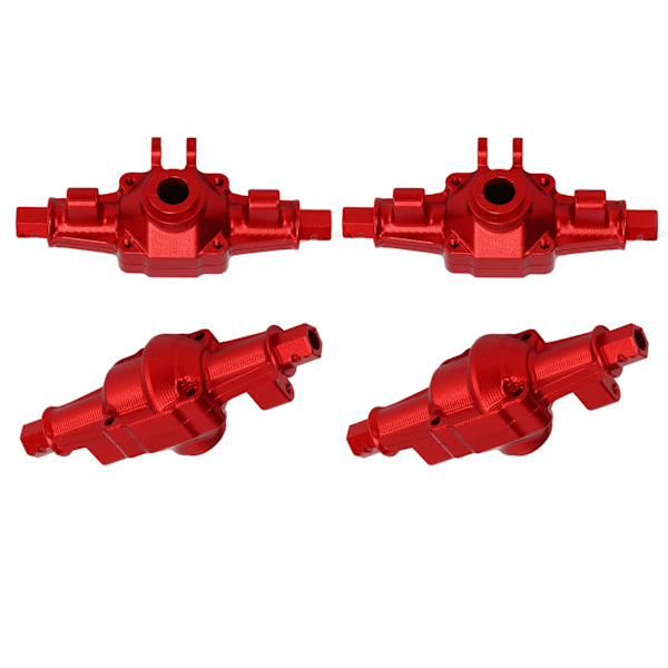 RC Front Rear Axle Housing Set Aluminiumlegering RC Axle Shell Upgrade Parts for FCX24 1/24 Crawler 6.2cm Rød