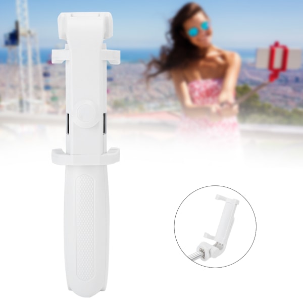L01 Justerbar Selfie Stick med Bluetooth - Hvid