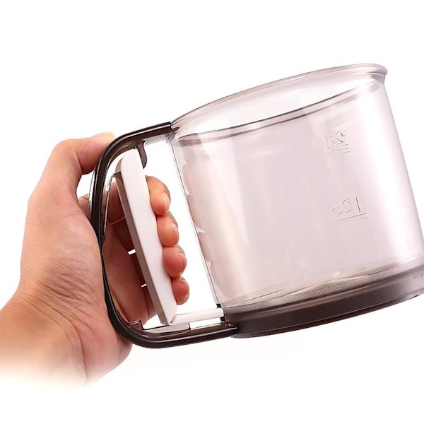 Flour Sifter with Hand Press Stainless Steel Double Layers Sieve Baking Sieve Cup Kitchen Baking Tool