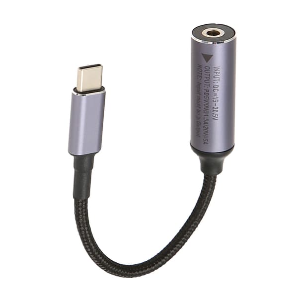 DC4.0mmx1.35mm Naarasliitin - Type C Uros Virtalatauskaapeli Tukee Jopa 100W Virtaa PD Latauskaapeli