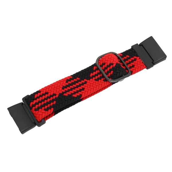 Elastisk urrem til Redmi Watch 2 Justerbart legeringsstik Vævet nylon sportsurrem Rød Sort