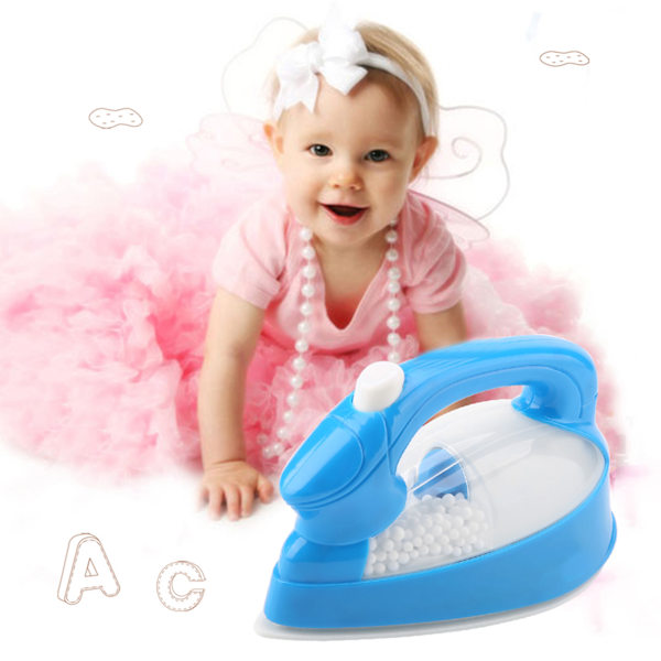 1st Mini Elektriskt strykjärn Plast Rosa Barn Barn Baby Girl Låtsaslek Hushållsapparater Leksak