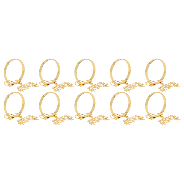 Jule Serviettring Elegant Dekorativ Metall Hjort Serviettring Holder for Bryllupsfest Daglig 10stk Gull