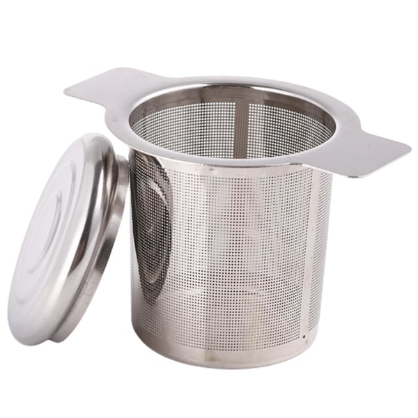 Tea Mesh Sil Rustfritt stål Te Infuser Sil Ikke giftig Slitesterk med lokk Tefilter