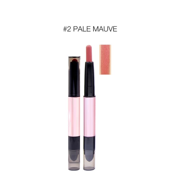 Dobbelt hoved Mat Lipgloss Lip Gloss Langtidsholdbar Vandtæt Læbestift 2#