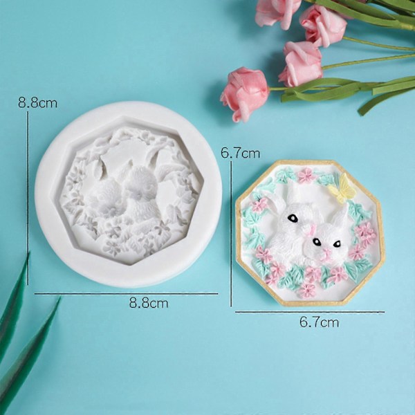 DIY Dessert Silikoneforme Kaninformede forme til chokoladebageudstyr Zekai