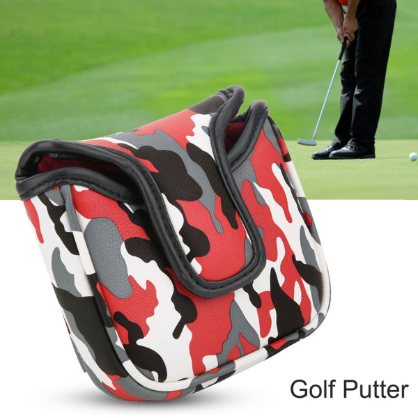 Firkantet Golf Putter Cover Headcover Camouflage Vandtæt PU Golf Club Head Cover Magnetisk lukning tilbehør