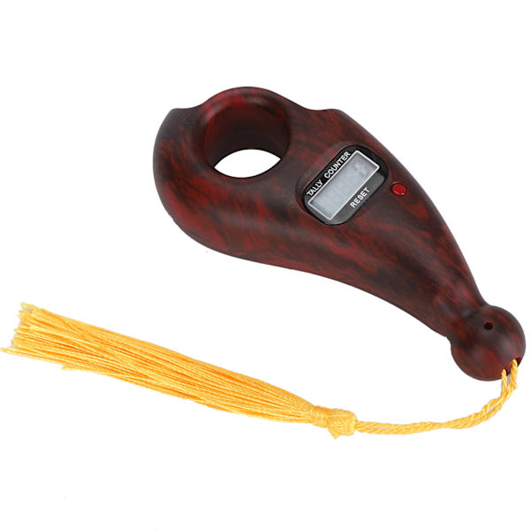 Wood Grain Digital Beads Counter Handheld Finger Beads Counter för buddhistisk meditation Redwood (Wood Grain)