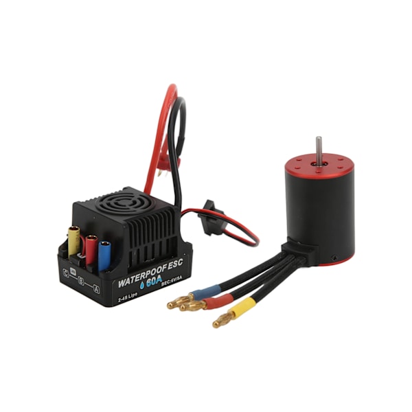 RC 3650 2300KV Vattentät Borstlös Motor Set med Vattentät 60A ESC för 1/10 RC Bil Uppgraderingsdelar