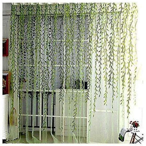Grön Gardin - Korgtryckt Gardinpanel för Anslagstavla, 1 Panel, 198 cm L x 99 cm B