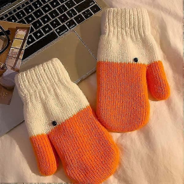 Vintergåsevanter Sjove Gås Varme Strikkede Handsker Fleeceforede Søde Termiske Vanter Gave