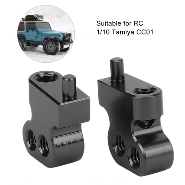 Justerbar frontdemperfeste i aluminiumslegering, passer til RC 1/10 Tamiya CC01 Svart
