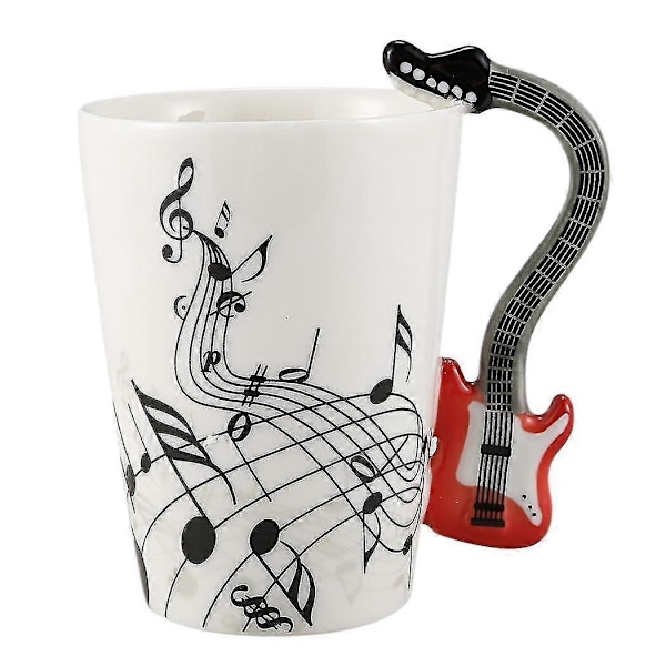 Kreativ Musikstil Guitar Keramisk Krus Kaffe Te Mælk Stav Kopper Med Håndtag Kaffekrus Nyhed