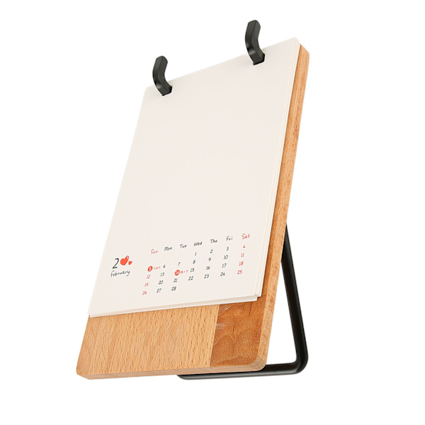 2023 Skrivebords Kalender Enkelt Montering Stabil Sterk Tre Metall Malbar Månedlig Kalender for Soverom Kontor