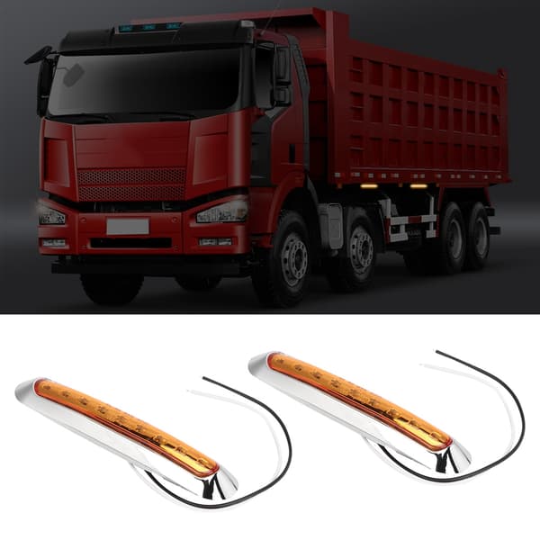 2 stk. 9 LED sidemarkeringslys signal dreje advarselslampe til trailer lastbil