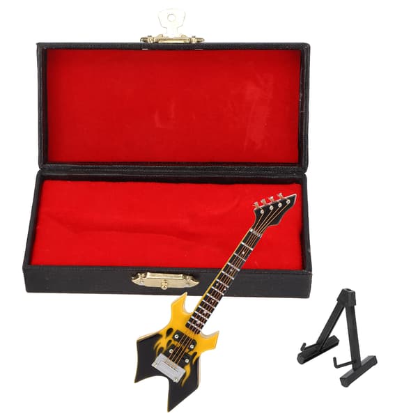 Basmodell Miniatyr Träsimulering Gitarr Modell Musikinstrument OrnamentGul