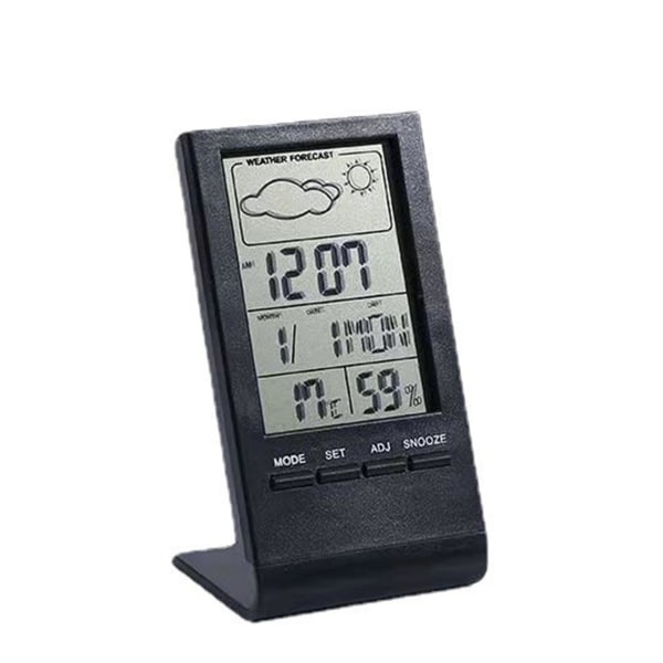 Sort LCD indendørs digitalt termo-hygrometer termometer
