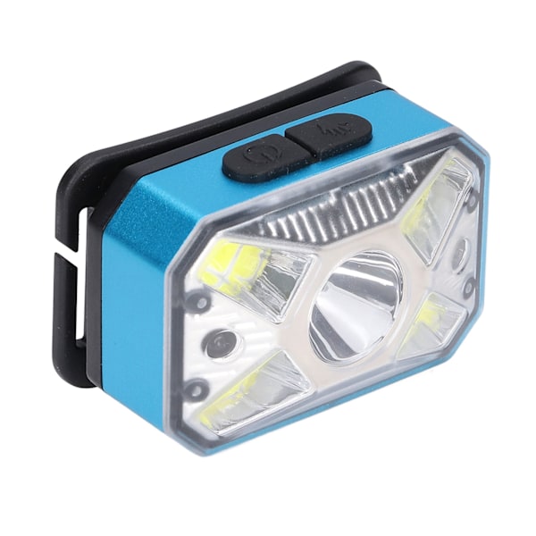 LED-strålkastare för utomhusbruk COB-induktionsstrålkastare USB-laddningshuvudficklampa för nattlöpningBlå