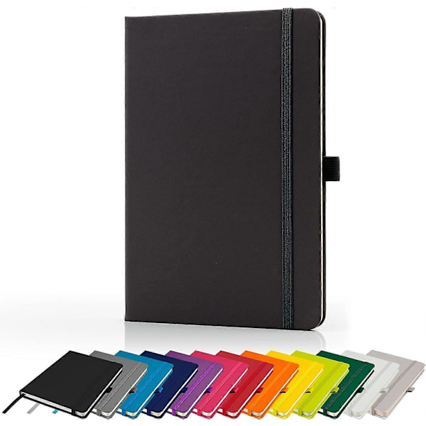 Premium A5 Notesbog Ny Linjeret Hardback Journal med Penholder, 196 Sider, Elastiklukning og Bogmærkebånd Notesblok Notesbog Notesblok