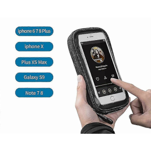 Cykel taske til stel, Top Tube taske til mobiltelefon 6.0 tommer, Sort