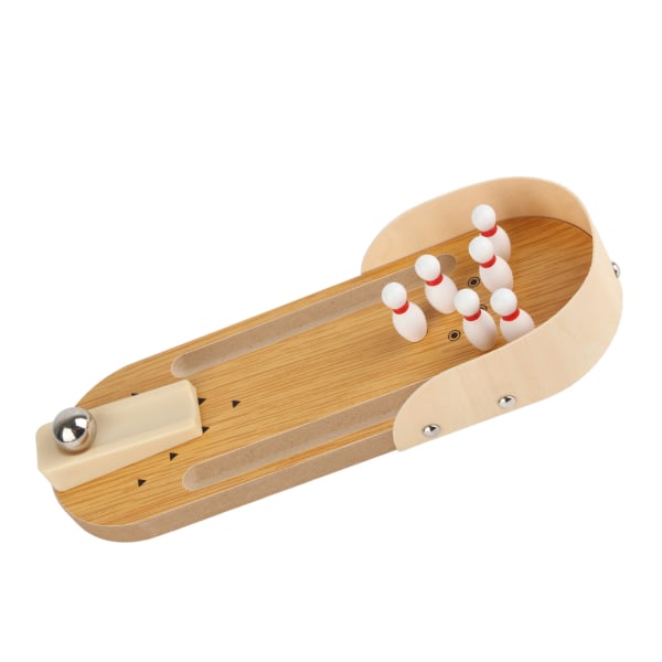 Desktop Bowling spil sæt Mini bordplade bowling sæt i træ til indendørs børn og voksne