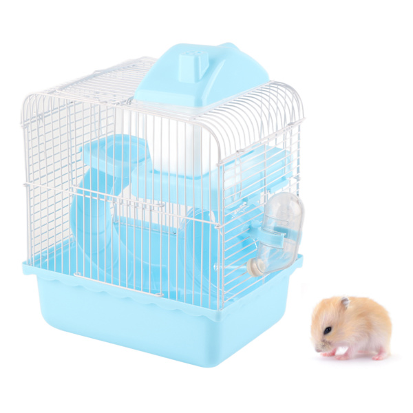 Stor utrymme 2-vånings hamsterbur: Idealisk livsmiljö för husdjurshamstrar och smådjur blue