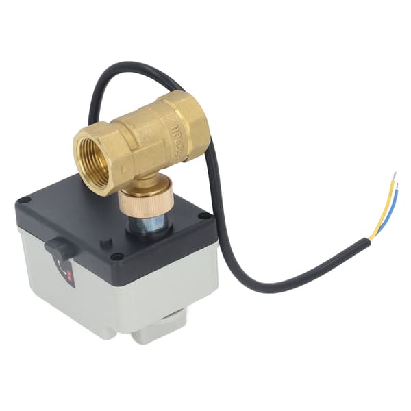 Normalt lukket motorisert kuleventil IP54 messinghus ABS-skall 2-veis elektrisk kuleventil DC12‑24V DN20 3/4in