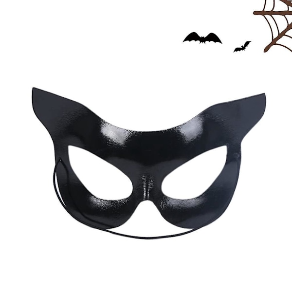 Catwoman Halloweenfestkostyme - Sett med 3 Halvmaske Kattemasker