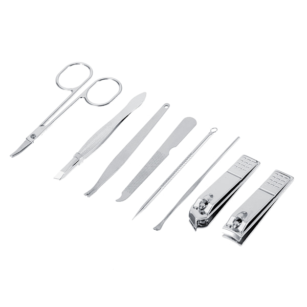 8 st nagelsaxar i rostfritt stål Cutter Clippers Set Fingernagel tånagel (svart)