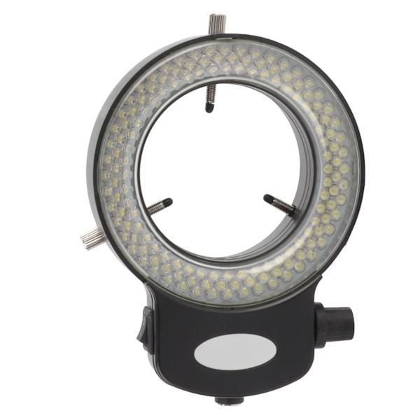Mikroskoopin LED-valo, teollisuuskäyttöön soveltuva, säädettävä 144 LED:n rengaslamppu, musta kuori, AC100-240 V EU-pistoke