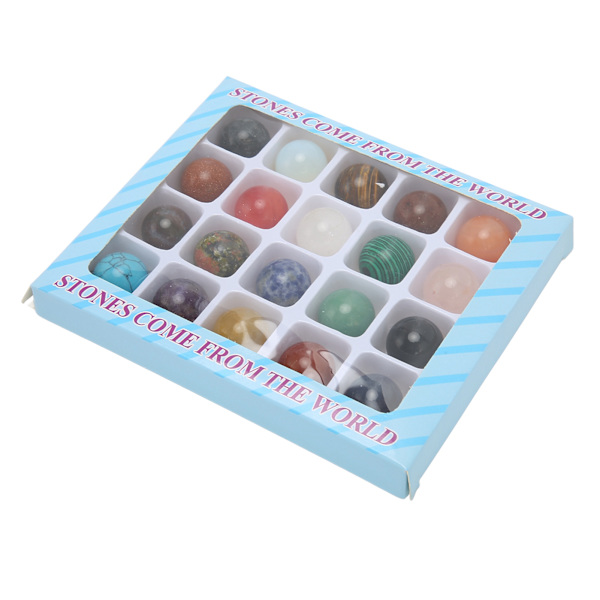 20 st Crystal Stone Set Eliminera negativ energi DIY 20mm Diameter Healing Crystals Set för att dekorera smycken