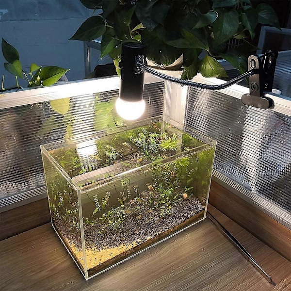 E27 med klemme og 1,8 m kabel til reptillampe, maks. 150W, fleksibel sort E27 terrariumfatning til skildpadde, clip-on varmelampe til kyllingehvalp (hvid