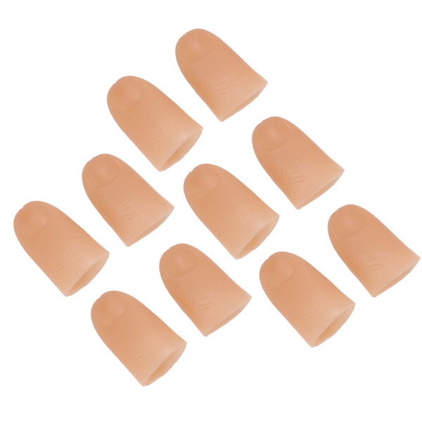 5 par finger LED-lampor för tummen, PVC, 3V, 40 mAh batteridriven, 4,5 cm, blå