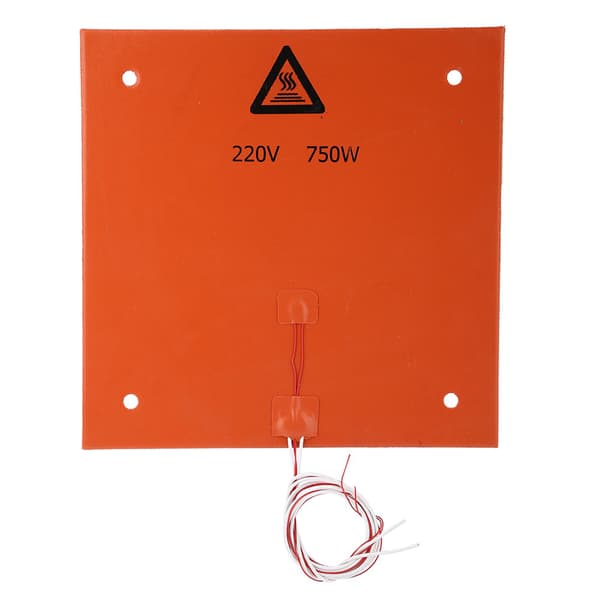 3D-printertilbehør Silikone Varm Opvarmet Seng Varmeplade 220v 750w 310*310mm Punch