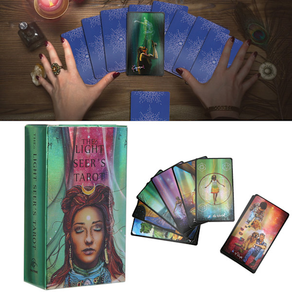 Tarotkortstokk Hologrampapir Engelsk Versjon Skjebne Spådom Brettspill Leker
