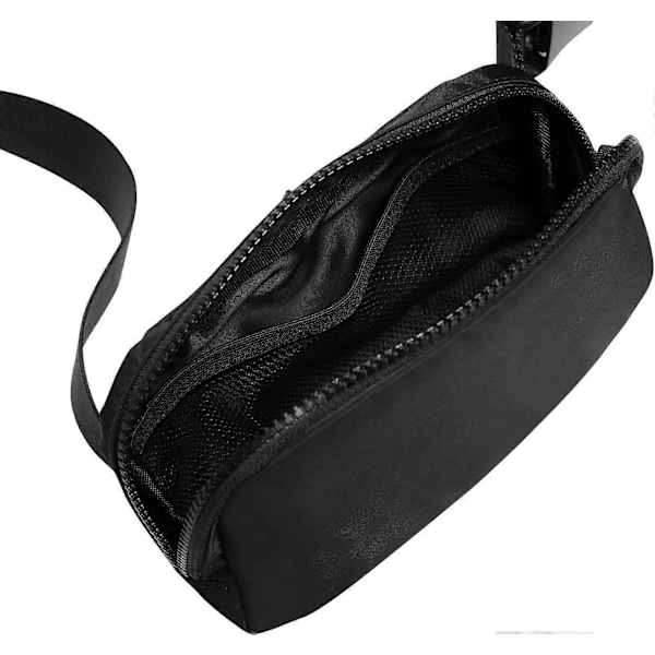svart Crossbody Magväskor Unisex Mini Bältesväskor Dam med Justerbar Rem Träning Löpning Resor Vandring