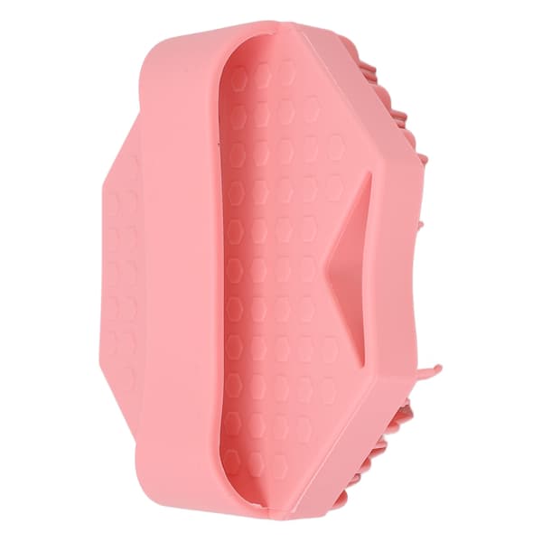 Silikon kroppsskrubber eksfolierende mild ergonomisk matkvalitets silikon badebørste med hull rosa