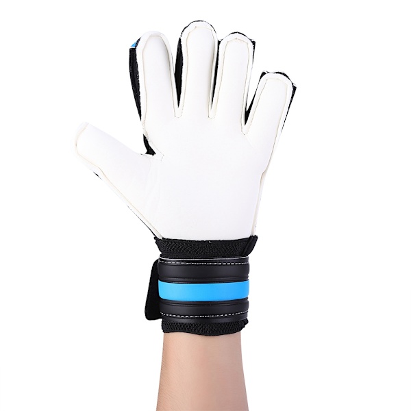 Et par specielle fortykkede latex blå voksne skridsikre fodboldmålmandshandsker til træning (blå #9)
