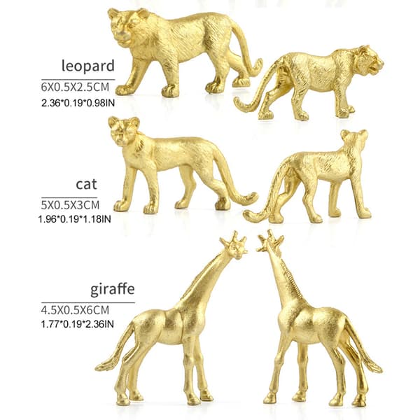 12 sæt guldplastik dyrefigurer jungle vilde dyr modeller mini dyr skrivebordsornament til børn